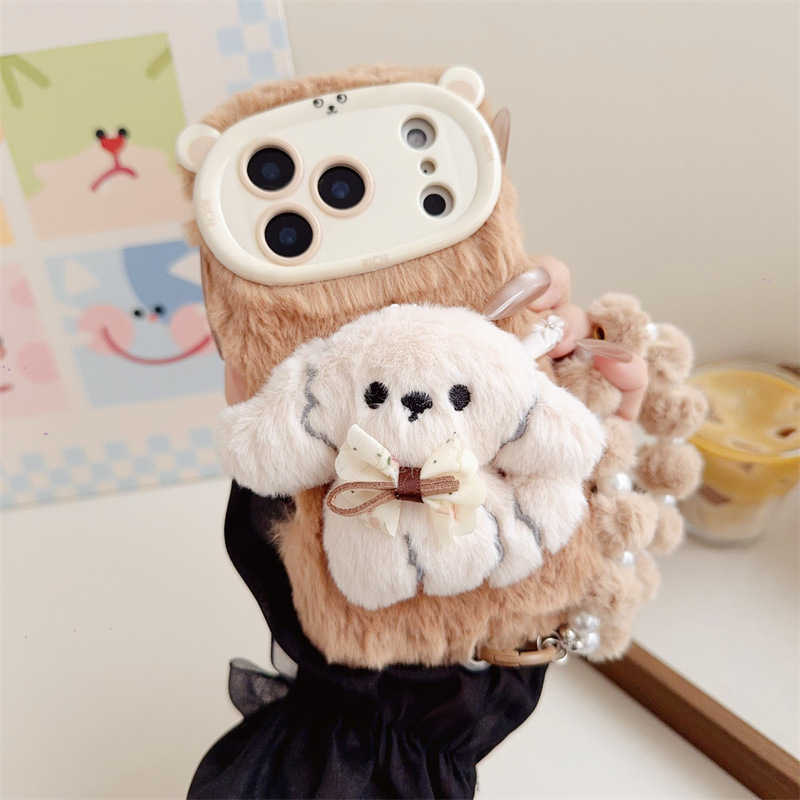 3D Cartoon Bowknot Puppy Warm  - Apple Iphone 15 Pro Max 评论和价格
