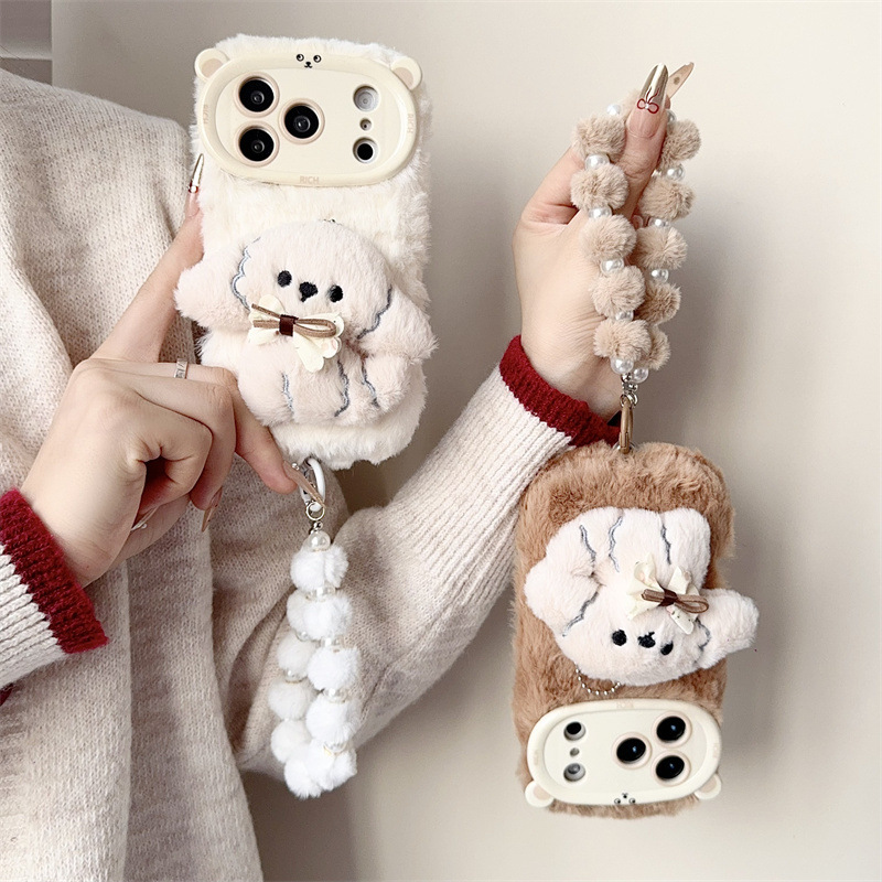 3D Cartoon Bowknot Puppy Warm  - Apple Iphone 15 Pro Max 评论和价格