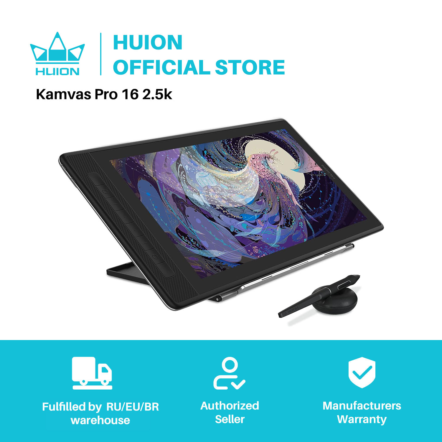 HUION KAMVAS Pro 16 2.5K QHD D - Huion Tablet Accessories 评论和价格