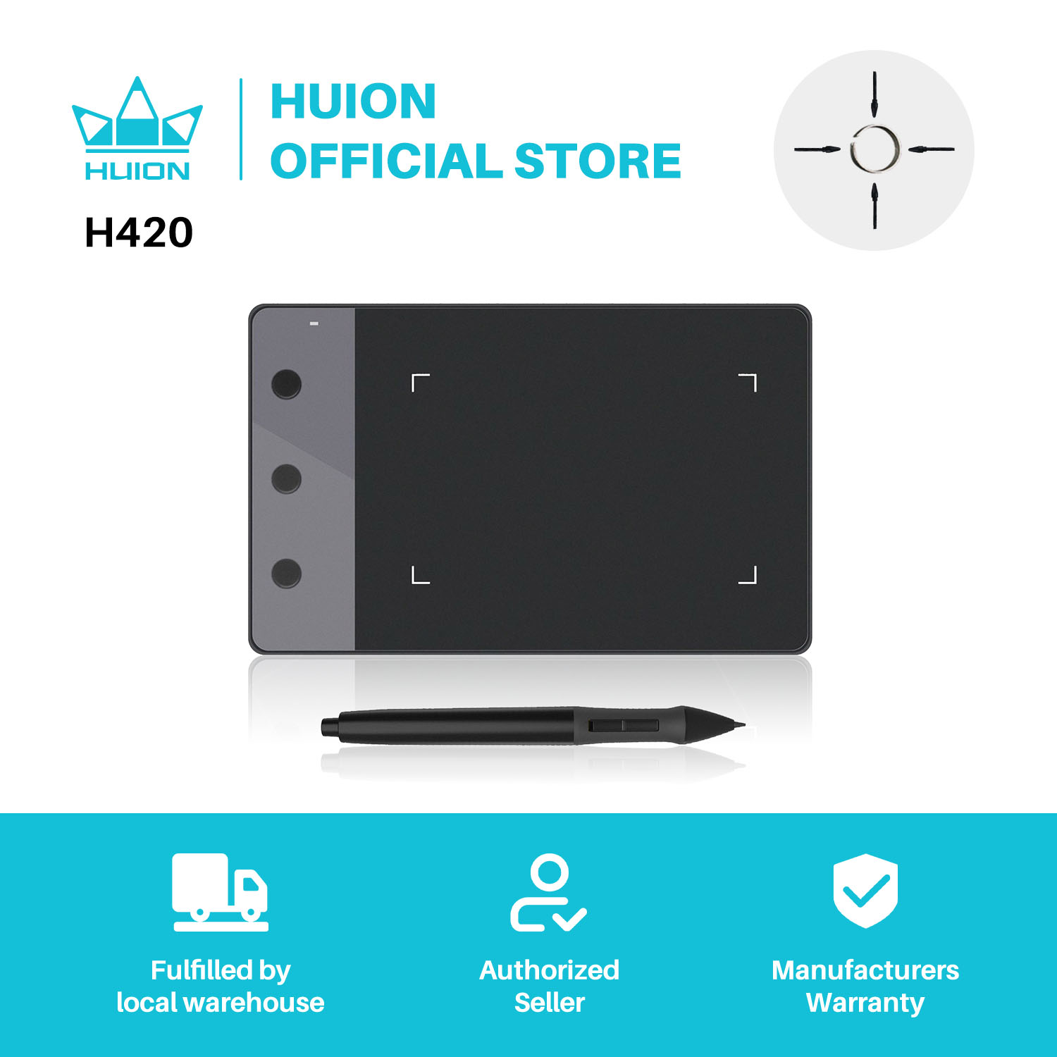 New HUION H420 Graphics Tablet - Huion Tablet Accessories 评论和价格